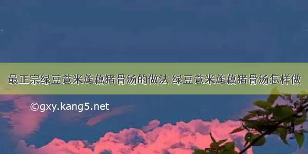 最正宗绿豆薏米莲藕猪骨汤的做法 绿豆薏米莲藕猪骨汤怎样做