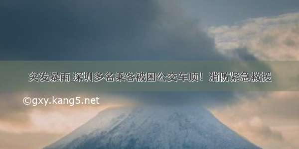 突发暴雨 深圳多名乘客被困公交车顶！消防紧急救援