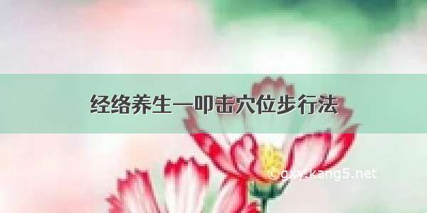 经络养生—叩击穴位步行法