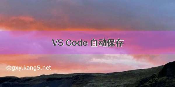 VS Code 自动保存