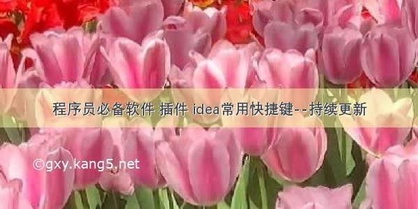 程序员必备软件 插件 idea常用快捷键--持续更新