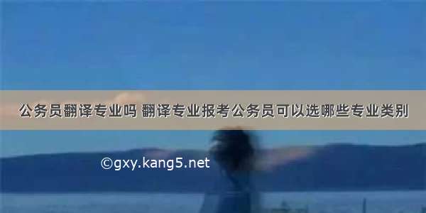 公务员翻译专业吗 翻译专业报考公务员可以选哪些专业类别