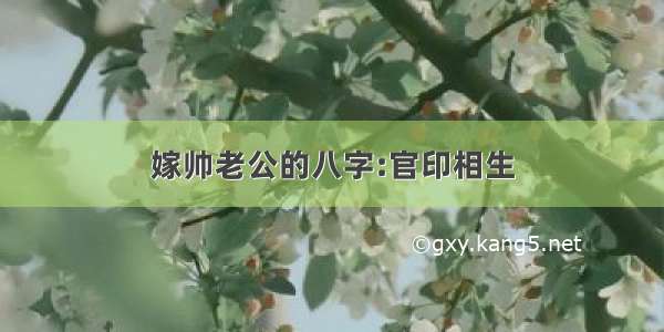 嫁帅老公的八字:官印相生