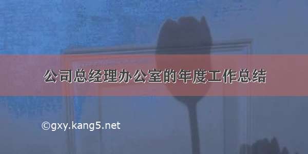 公司总经理办公室的年度工作总结