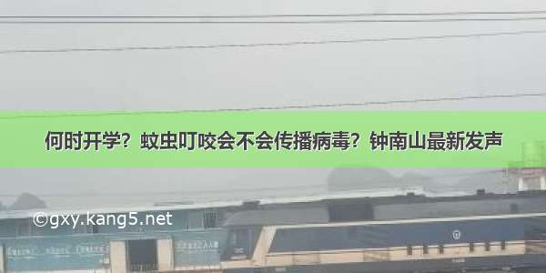 何时开学？蚊虫叮咬会不会传播病毒？钟南山最新发声