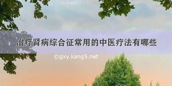 治疗肾病综合征常用的中医疗法有哪些