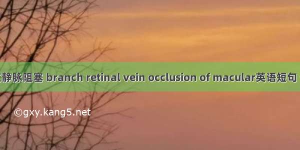 黄斑分支静脉阻塞 branch retinal vein occlusion of macular英语短句 例句大全