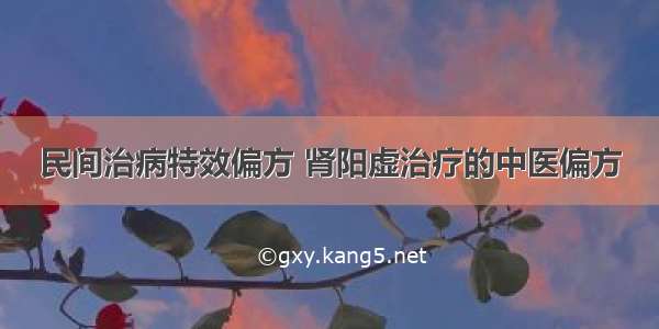 民间治病特效偏方 肾阳虚治疗的中医偏方