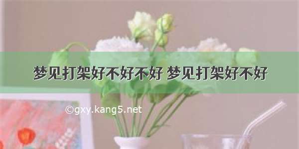 梦见打架好不好不好 梦见打架好不好