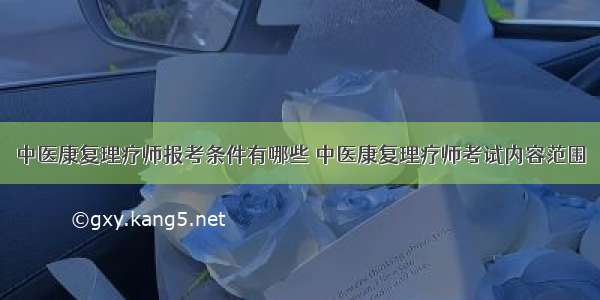 中医康复理疗师报考条件有哪些 中医康复理疗师考试内容范围