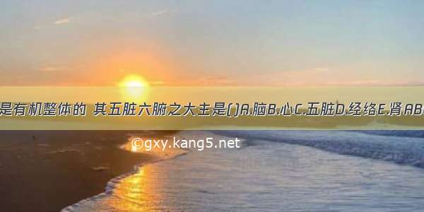 人体是有机整体的 其五脏六腑之大主是()A.脑B.心C.五脏D.经络E.肾ABCDE