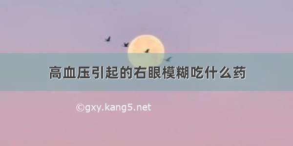 高血压引起的右眼模糊吃什么药