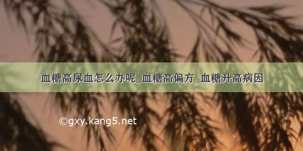 血糖高尿血怎么办呢_血糖高偏方_血糖升高病因