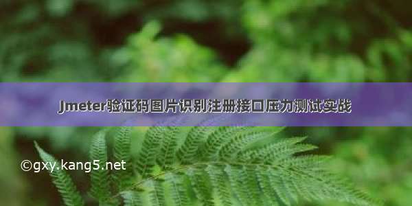 Jmeter验证码图片识别注册接口压力测试实战