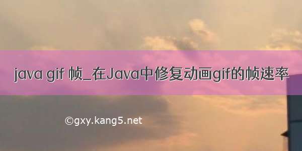 java gif 帧_在Java中修复动画gif的帧速率