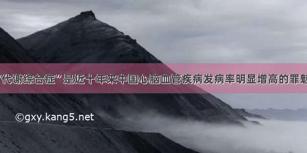 再谈“代谢综合症”是近十年来中国心脑血管疾病发病率明显增高的罪魁祸首。