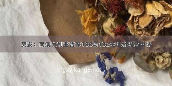 突发：南澳大利亚暂停188与132签证州提名申请