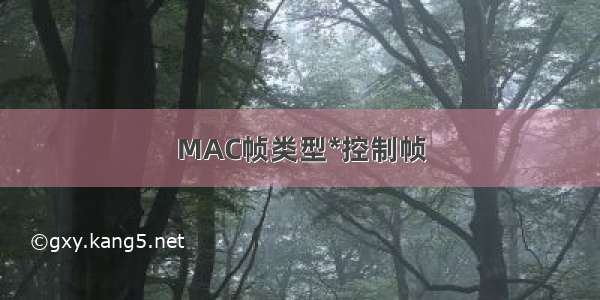 MAC帧类型*控制帧