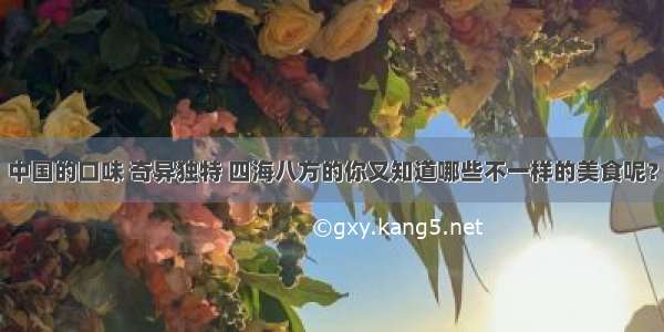 中国的口味 奇异独特 四海八方的你又知道哪些不一样的美食呢？