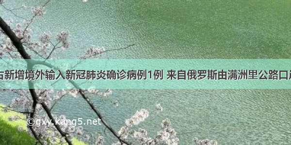 内蒙古新增境外输入新冠肺炎确诊病例1例 来自俄罗斯由满洲里公路口岸入境