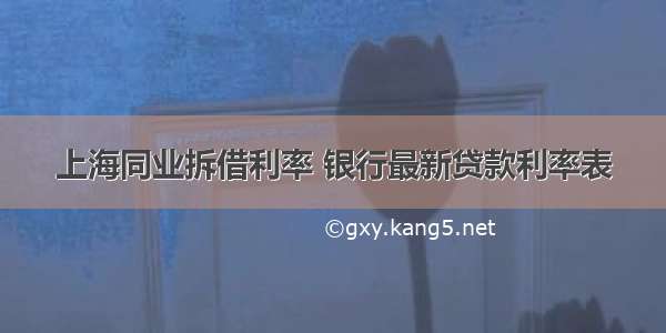 上海同业拆借利率 银行最新贷款利率表