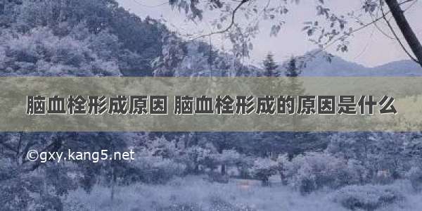 脑血栓形成原因 脑血栓形成的原因是什么