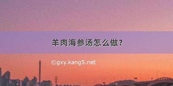 羊肉海参汤怎么做？