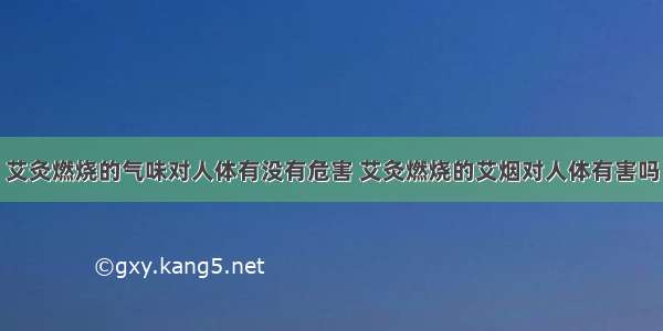 艾灸燃烧的气味对人体有没有危害 艾灸燃烧的艾烟对人体有害吗