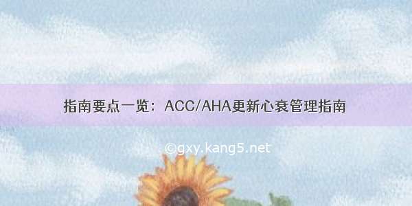 指南要点一览：ACC/AHA更新心衰管理指南