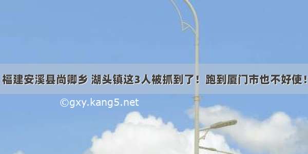 福建安溪县尚卿乡 湖头镇这3人被抓到了！跑到厦门市也不好使！