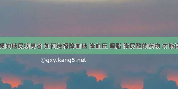 肾脏受损的糖尿病患者 如何选择降血糖 降血压 调脂 降尿酸的药物 才能保护肾脏