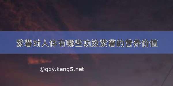 紫薯对人体有哪些功效紫薯的营养价值