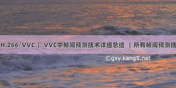 【十六】  H.266/VVC  |   VVC中帧间预测技术详细总结   |  所有帧间预测技术代码汇总