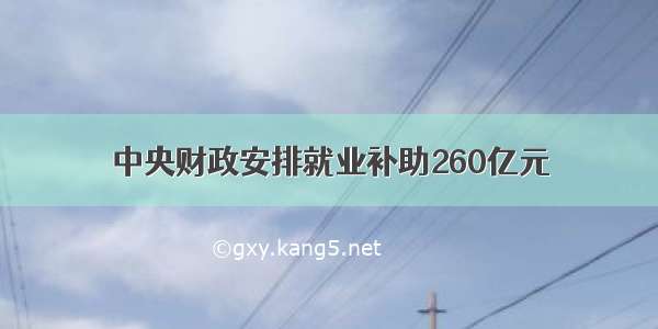 中央财政安排就业补助260亿元