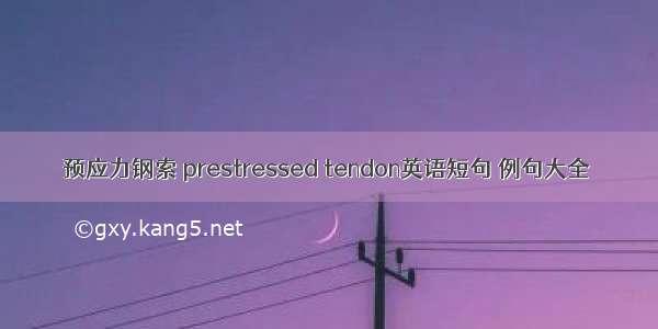 预应力钢索 prestressed tendon英语短句 例句大全