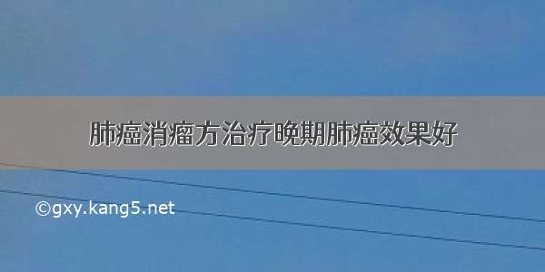 肺癌消瘤方治疗晚期肺癌效果好