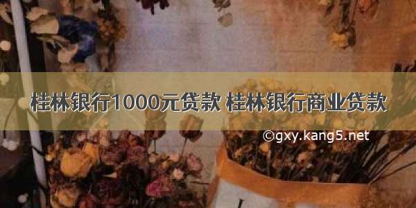 桂林银行1000元贷款 桂林银行商业贷款