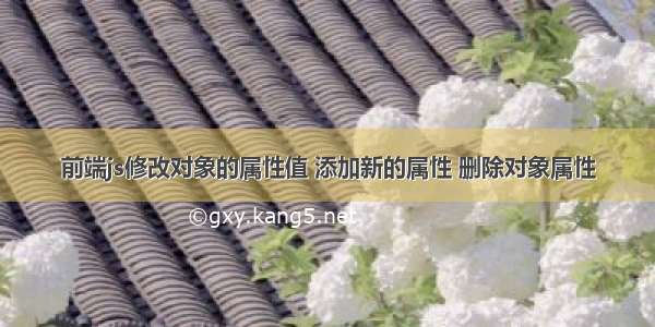 前端js修改对象的属性值 添加新的属性 删除对象属性