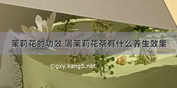 茉莉花的功效 喝茉莉花茶有什么养生效果