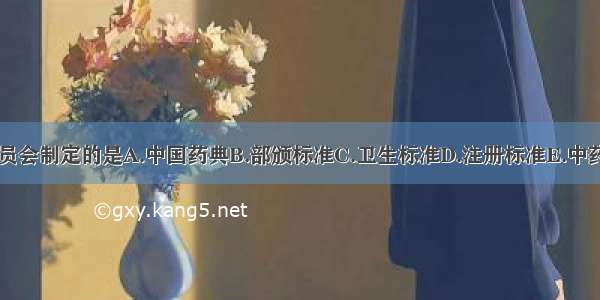 由国家药典委员会制定的是A.中国药典B.部颁标准C.卫生标准D.注册标准E.中药饮片炮制规范