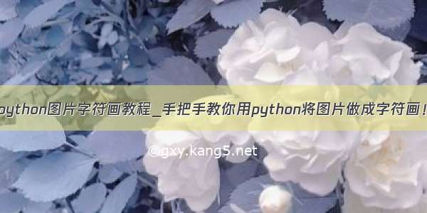 python图片字符画教程_手把手教你用python将图片做成字符画！