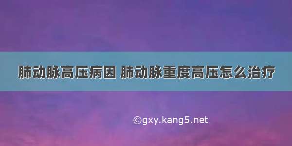 肺动脉高压病因 肺动脉重度高压怎么治疗