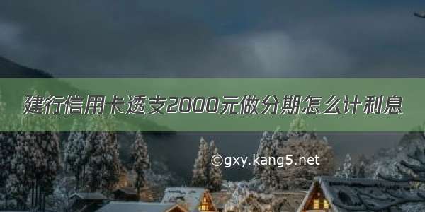 建行信用卡透支2000元做分期怎么计利息