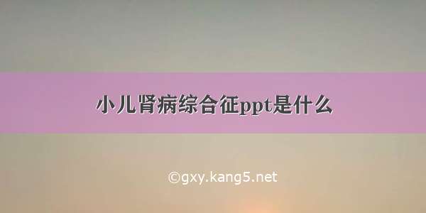 小儿肾病综合征ppt是什么