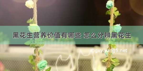 黑花生营养价值有哪些 怎么分辨黑花生