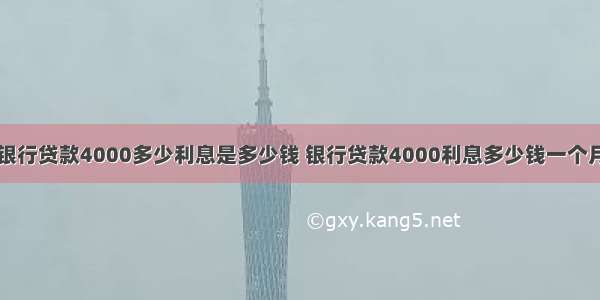 银行贷款4000多少利息是多少钱 银行贷款4000利息多少钱一个月