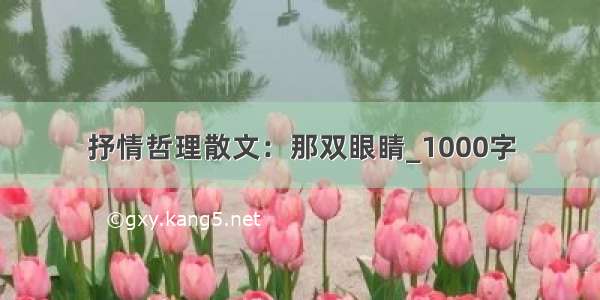 抒情哲理散文：那双眼睛_1000字