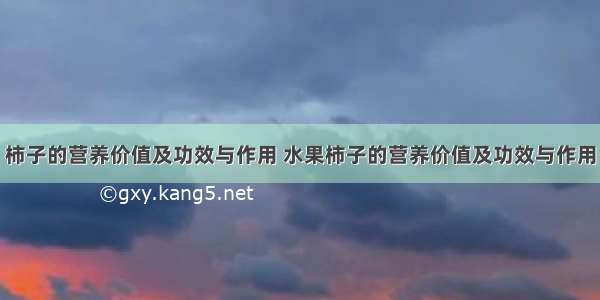 柿子的营养价值及功效与作用 水果柿子的营养价值及功效与作用