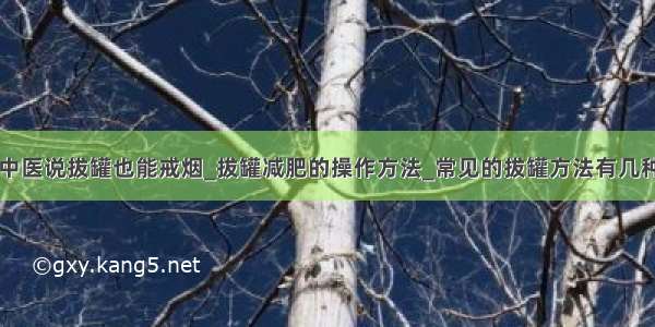 中医说拔罐也能戒烟_拔罐减肥的操作方法_常见的拔罐方法有几种