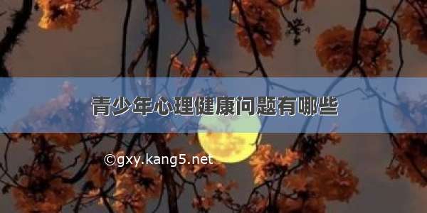 青少年心理健康问题有哪些